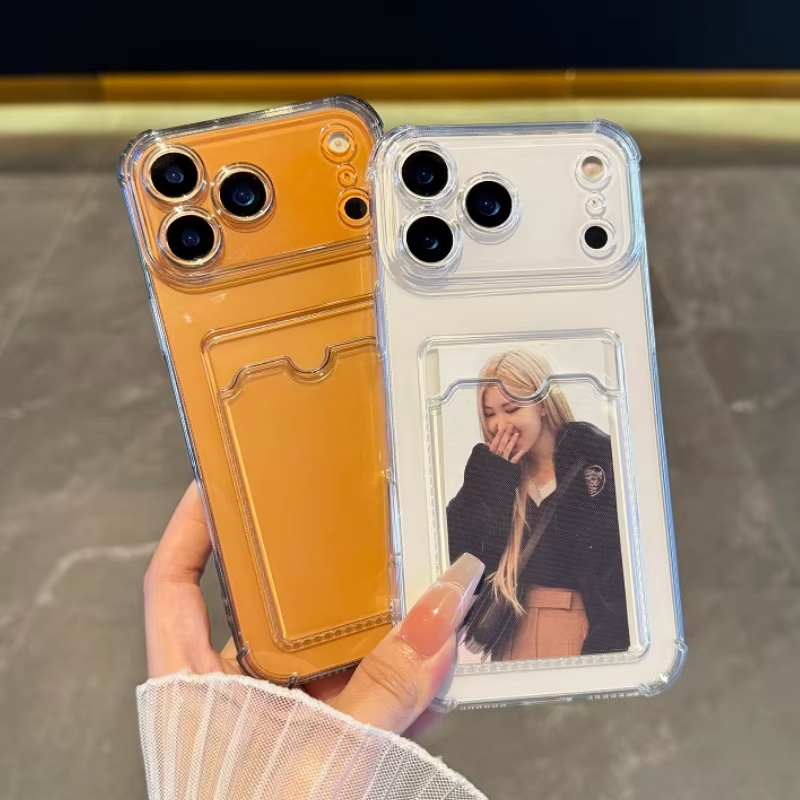 Camera Lens Protector - Transparante hoes met kaarthouder voor iPhone