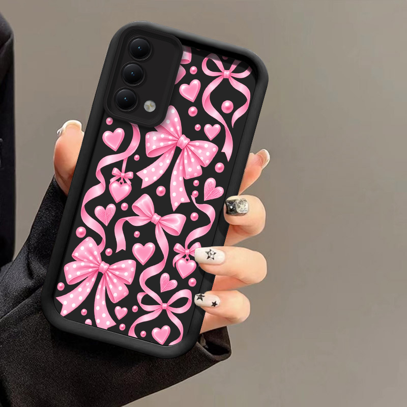 Realme C67 - Telefoonhoesje met strik- en bloemmotief voor