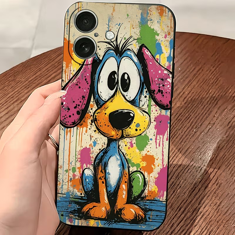 Graffiti gekleurde puppy TPU t - Apple Iphone 16 recensie en prijs